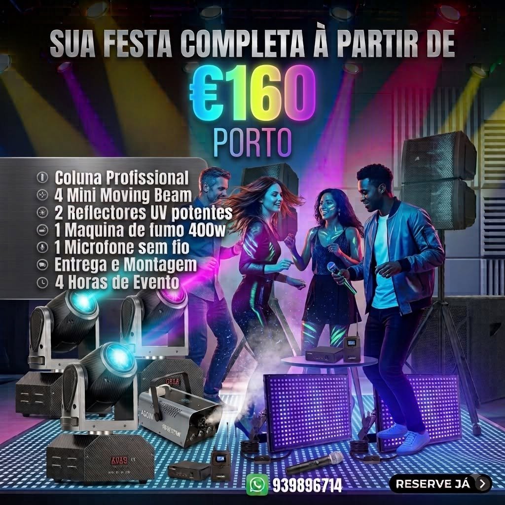 SOM & ILUMINAÇÃO PARA PEQUENOS EVENTOS